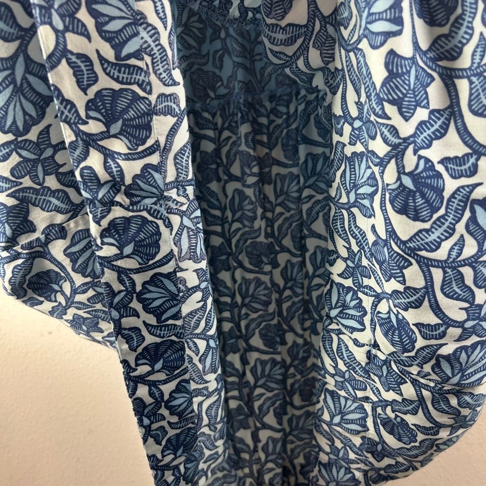 Omika ladies midi maxi dress large blue white peasant cottagecore corpcore day - Picture 8 of 16